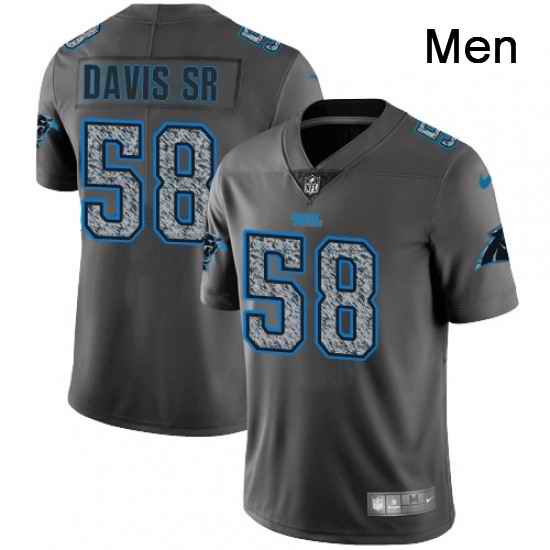 Mens Nike Carolina Panthers 58 Thomas Davis Gray Static Vapor Untouchable Limited NFL Jersey
